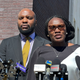 Ahmaud Arbery’s mother Wanda Cooper-Jones and her attorney Lee Meritt talk to reporters outside the federal courthouse building in Brunswick, Ga., Monday, Aug. 8, 2022.